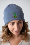 Beanie "Janosch: Tigerententaxi" - blue-grey